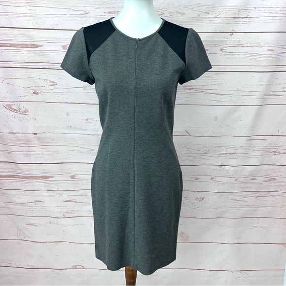 Diane Von Furstenburg Slate Grey Mesh Colorblock Havana Dress - Picture 2 of 10
